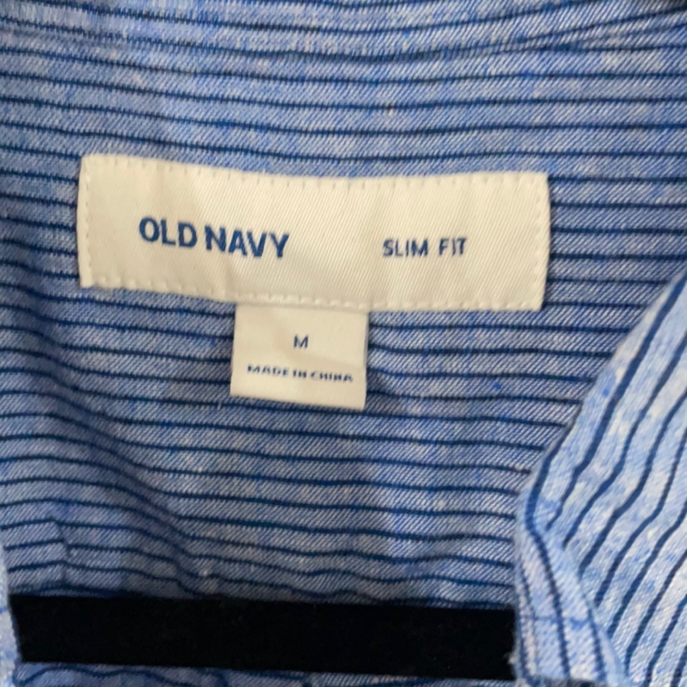 NWT OLD NAVY blue striped shirt- M - Picture 3 of 7